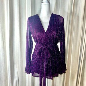 Lulu's Violet Purple Metallic Romper, Size M